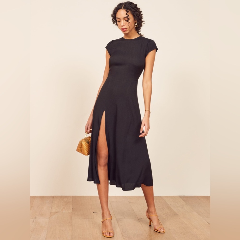 Reformation | Gavin Midi Dress in black size 0